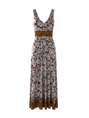 chevron dress maxi Chevron Ruffled Maxi Dress Indigo / Small